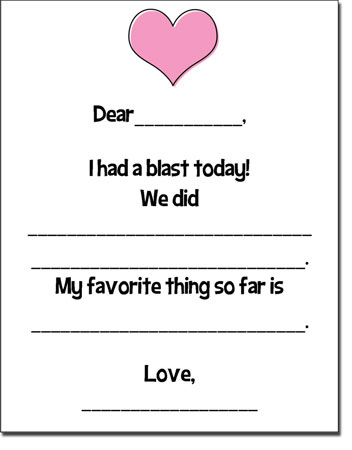 Camp Fill-In Cards - Pink Heart Camp Fill-In Cards - Pink Heart